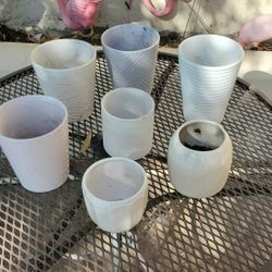 7 Ceramic Flower Pots 
