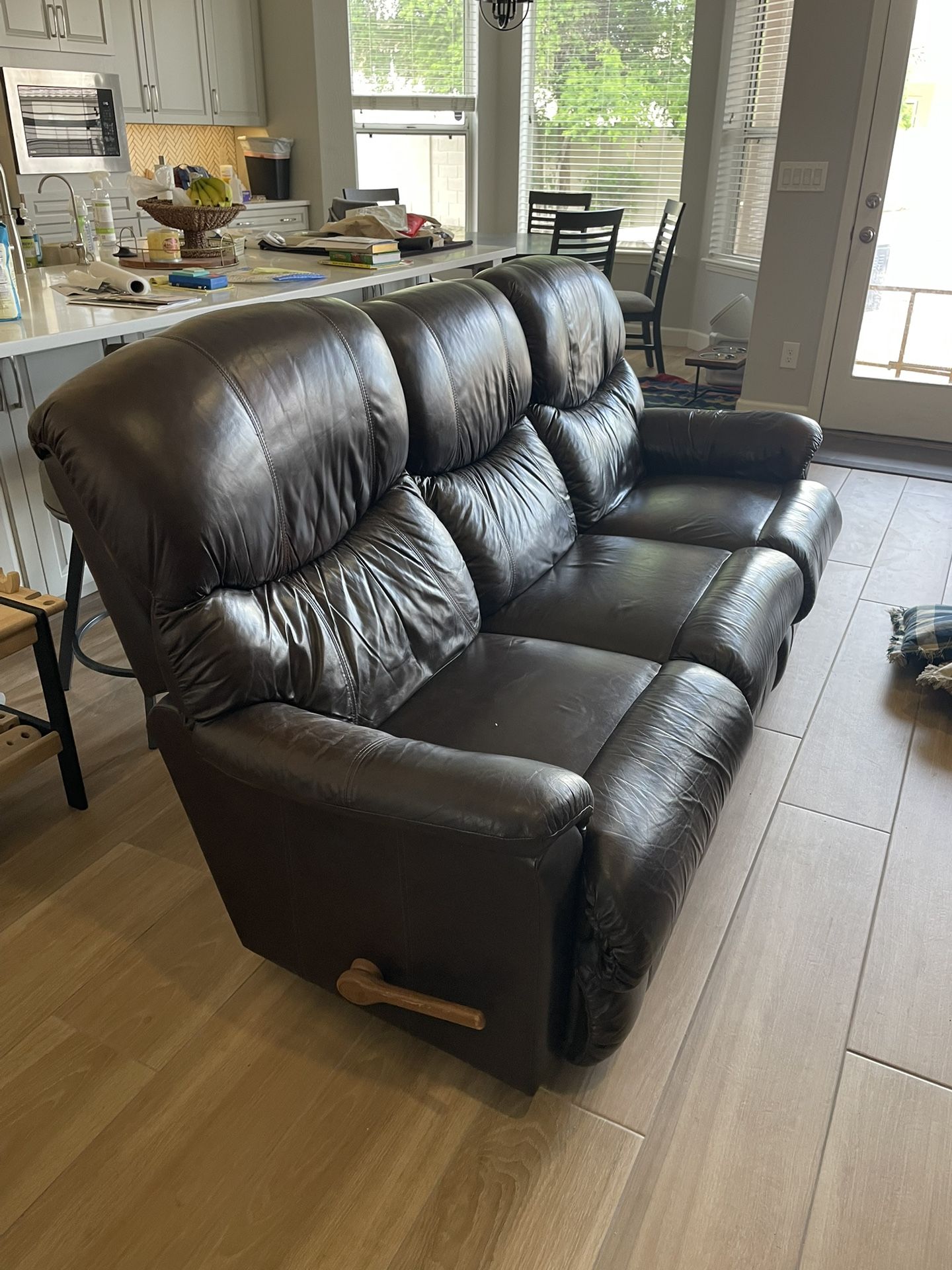 Brown Leather Recliner Sofa