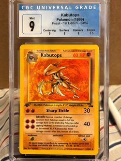 1999 Pokémon Fossil Kabutops 1st edition 24/62 CGC 9 subgrades