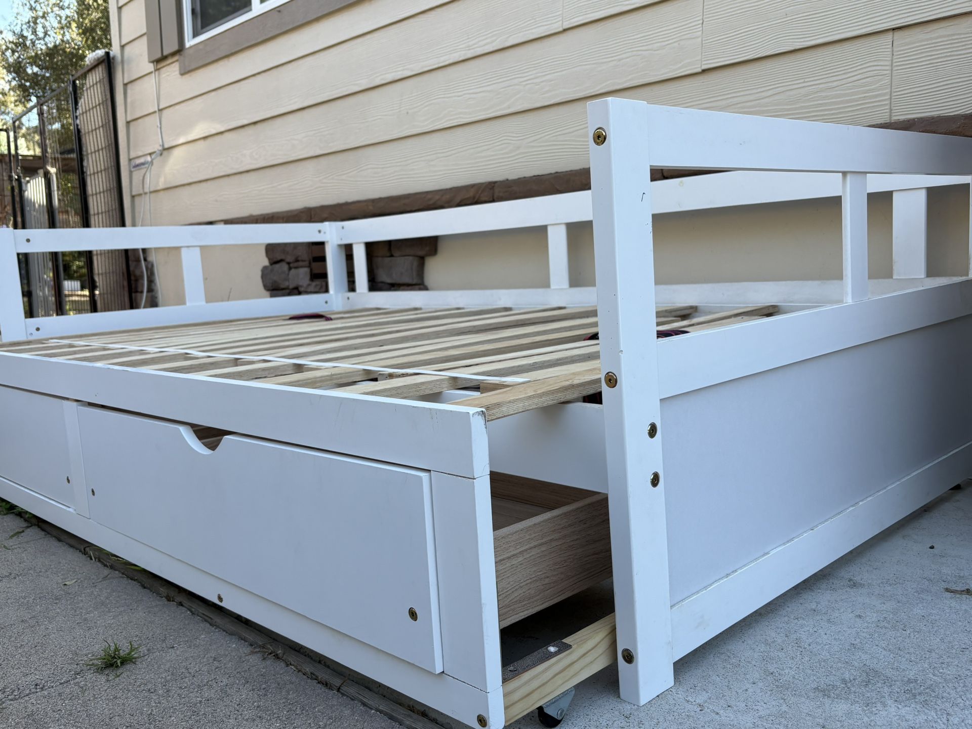 Bed Frame With Drawer Storage And Pulls From Twin To King