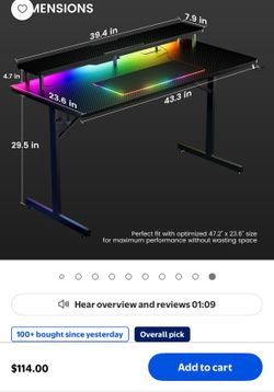 GTRACING LED GAMING DESK