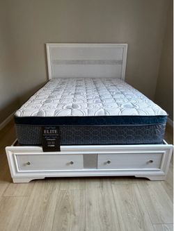 Luxury Elite Queen pillow top mattress 12”     New mattress in a plastic sealed.   We offer same day delivery