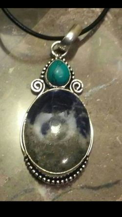 Sodalite & Turquoise Pendant Necklace