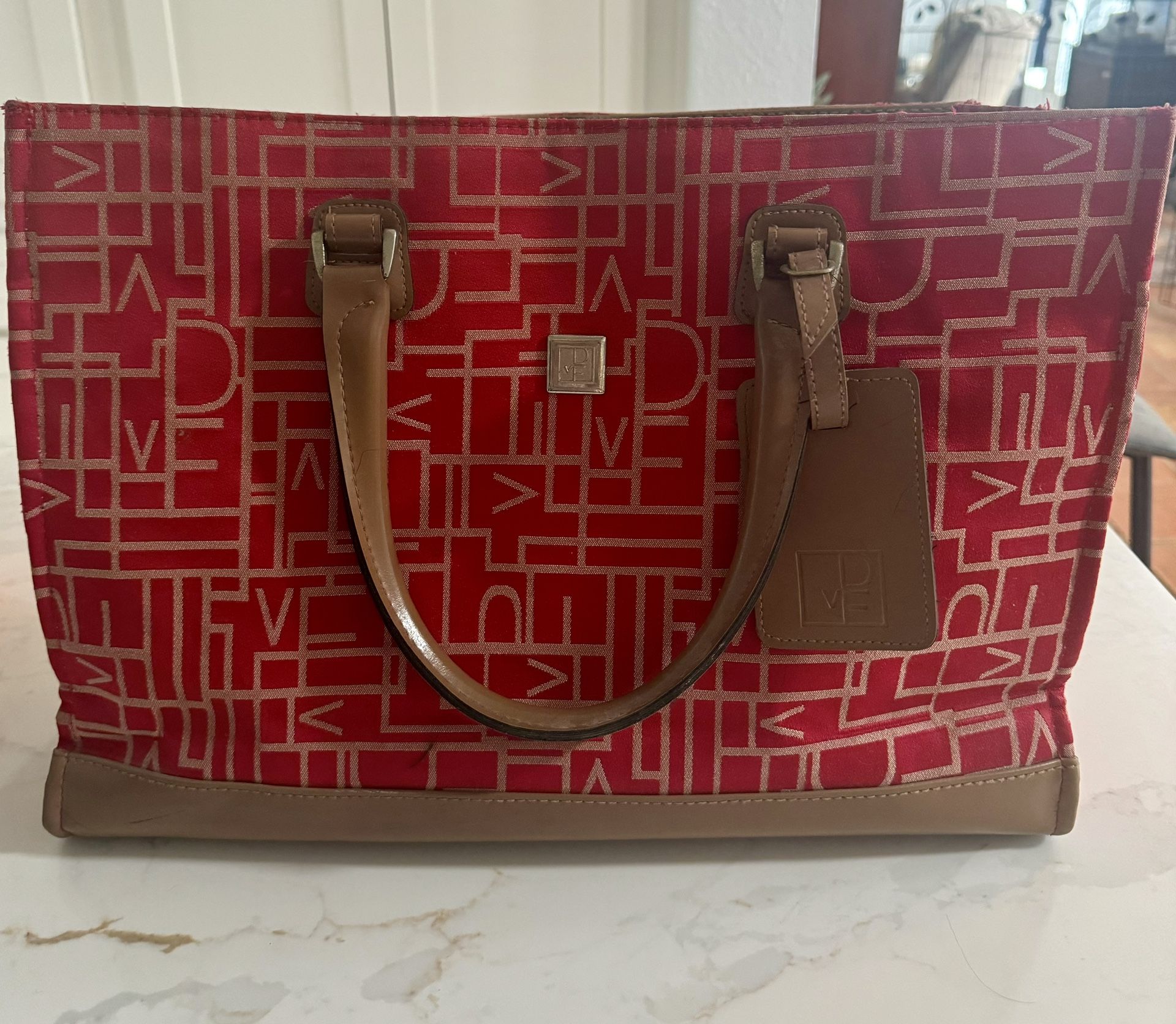 Vintage Diane Von Furstenburg Red Logo Tote