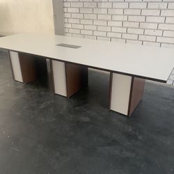 Conference Table 4x10 White With Power Modern 