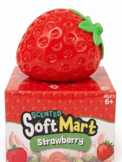 Jumbo Strawberry 6” Squishy Squeeze Toy – Super Soft TPR & Flour-Filled