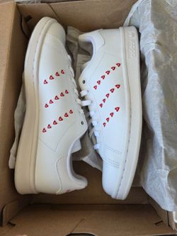 [EG6495] NEW KIDS ADIDAS ORIGINALS STAN SMITH J FTWR WHITE LUSH RED AK147, size 5.5Y