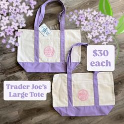 Released Today!! Trader Joe’s Tote Purple Large Tote —Lilac Lavender Violet