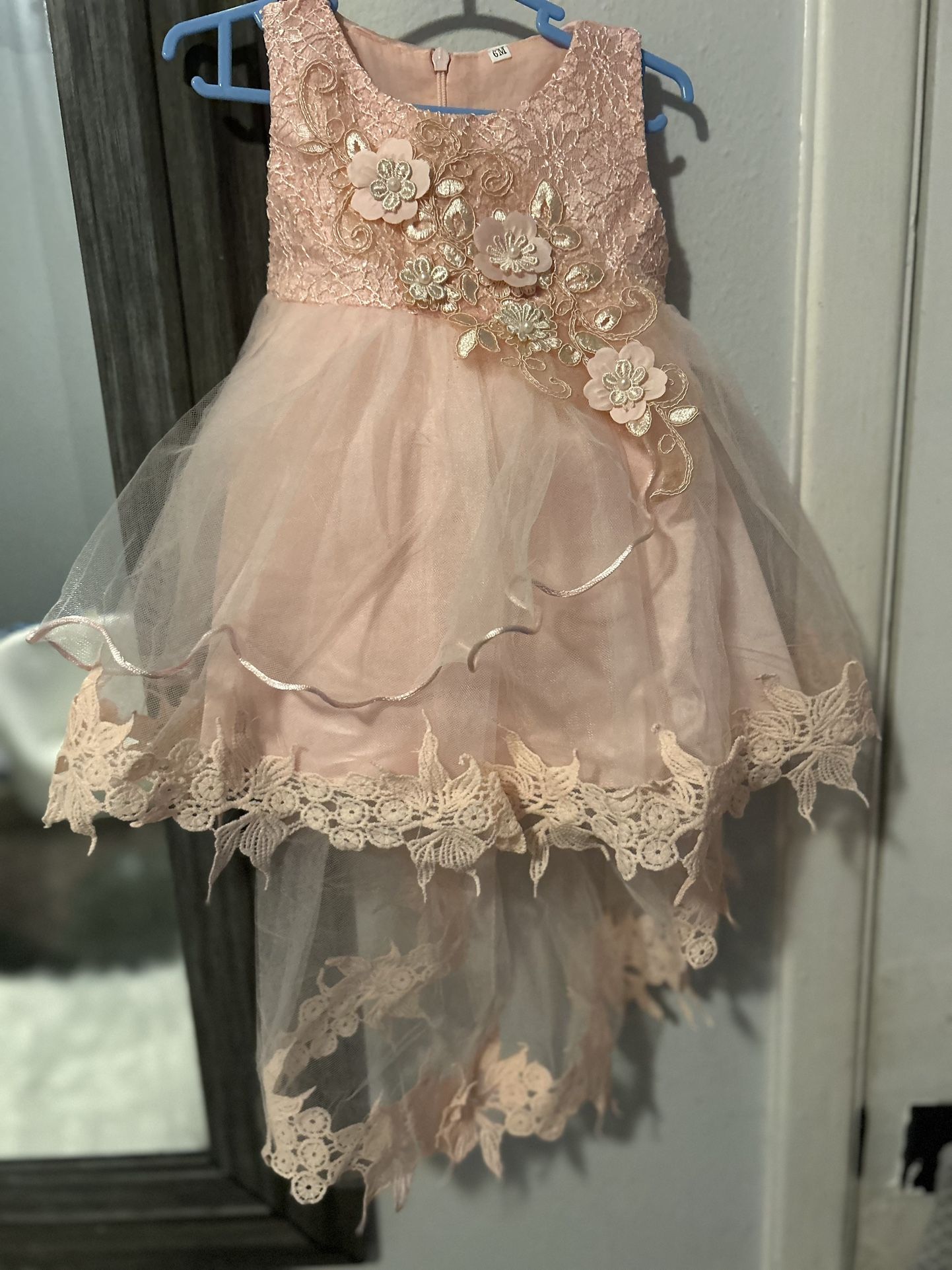 Stunning Peach Infant Gown Size 6 Months Brand New 💜 