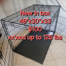 New IN Box! XXL'XXXL Dog Crate 2 Doors With Tray Up To 125lbs Folding Puppy Dog Kennel Animal Cage Add A Bed For  $15/$20 
