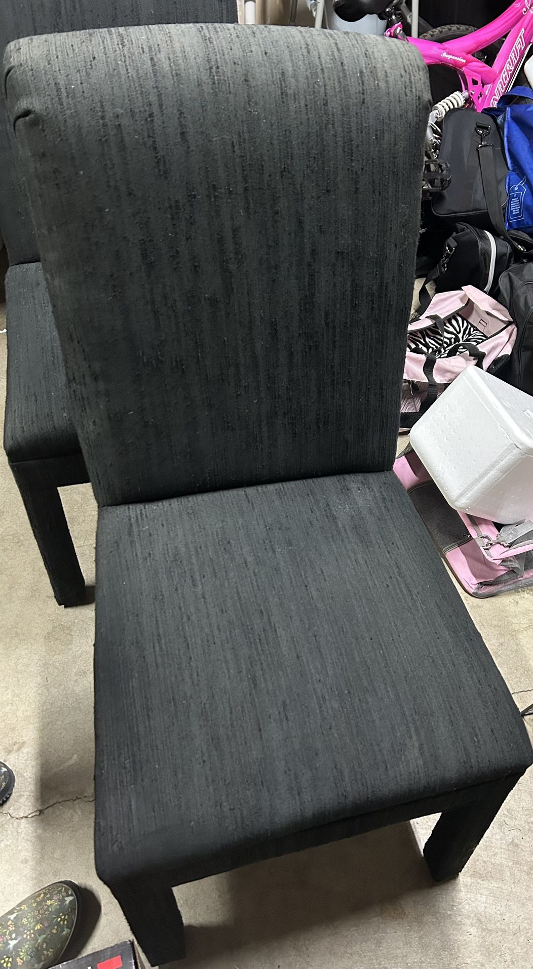 6 Black Upholstered Dining Room Chairs