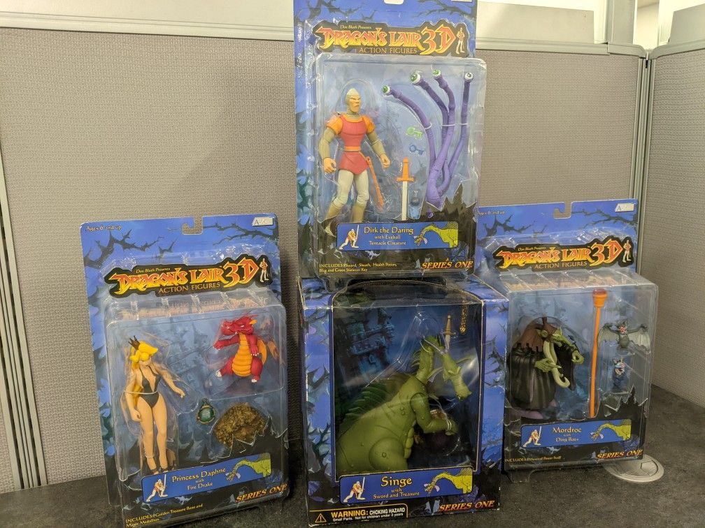 Dragons Lair 3d Action Figure Set Dirk, Daphne Singe Mordoc