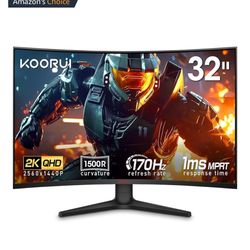KOORUI 32 inch Curved Gaming Monitor - QHD (2560 x 1440) 2K