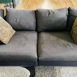 Grey Modani Sectional Sofa with Metal Bottom Accent
