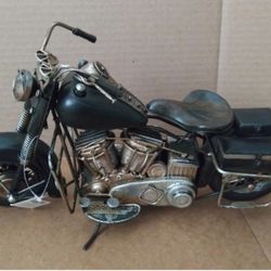 Metal Motorcycle Sculpture Figure 15"