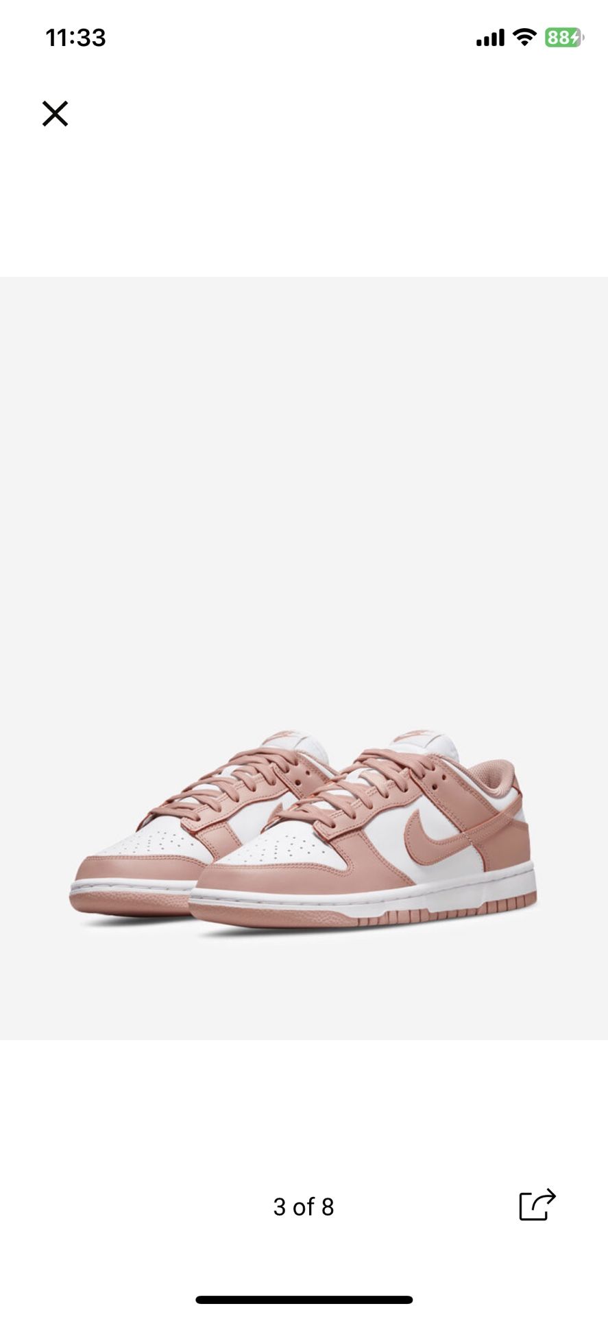 Nike Dunk Low Rose Gold Whisper Size 6.5W/ 5M