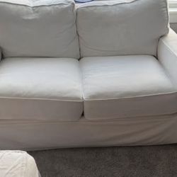 Pottery Barn Slipcover grand couch ottoman and loveseat - Washable Covers