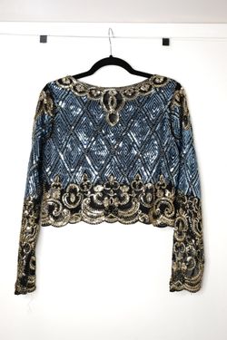Vintage Sequined Long Sleeve Women’s Shirt 