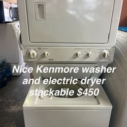 Nice Kenmore Washer And Electric Dryer Stackable 