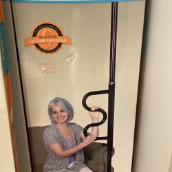 Security Pole With Curve Grab Bar
