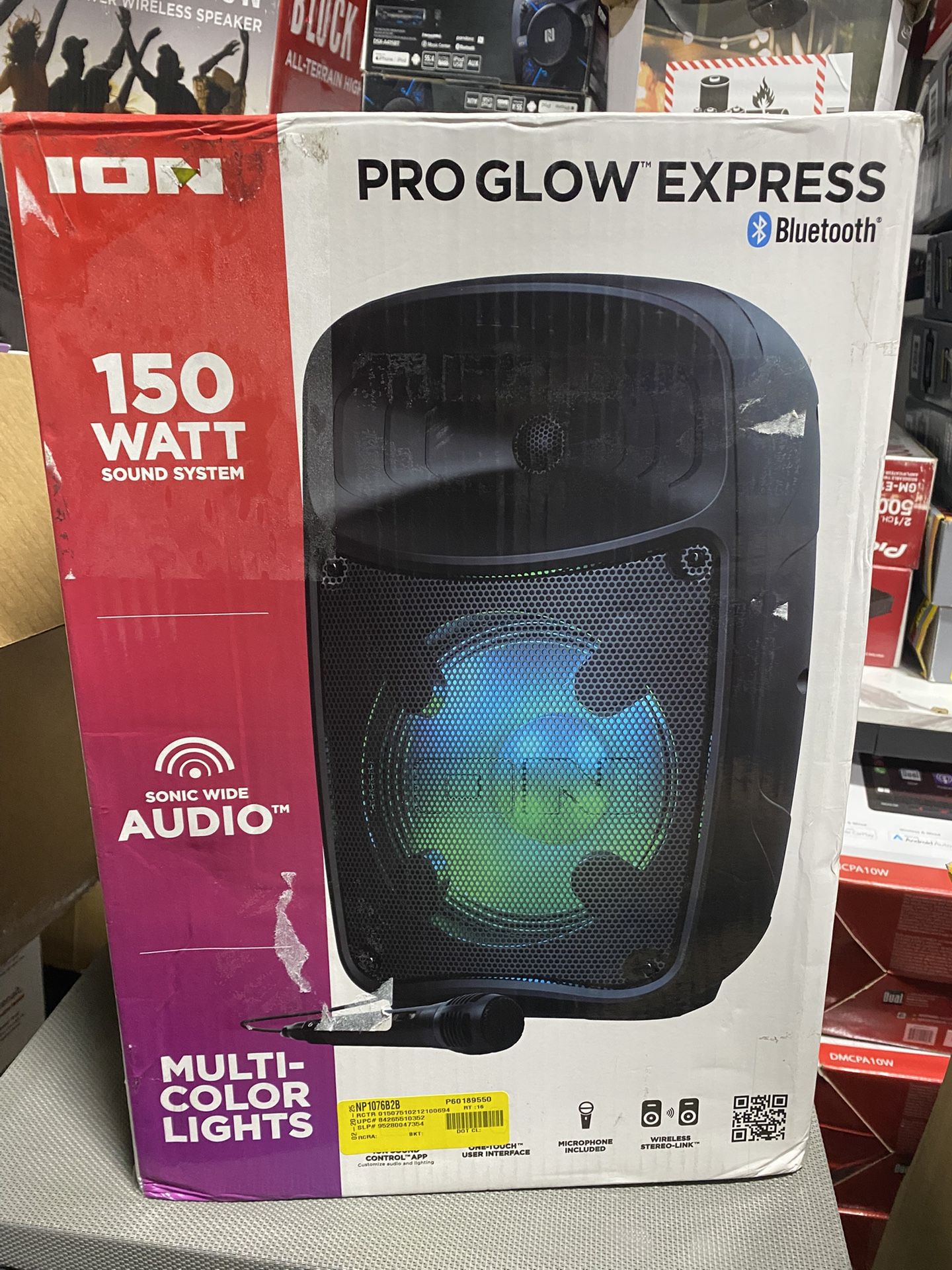 ION Audio Pro Glow Express | High-power Bluetooth-enabled speaker system with premium wide sound and lights