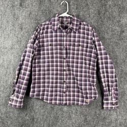 Carhartt Women’s Long Sleeve Flannel Shirt Size L Purple Plaid Button-Up