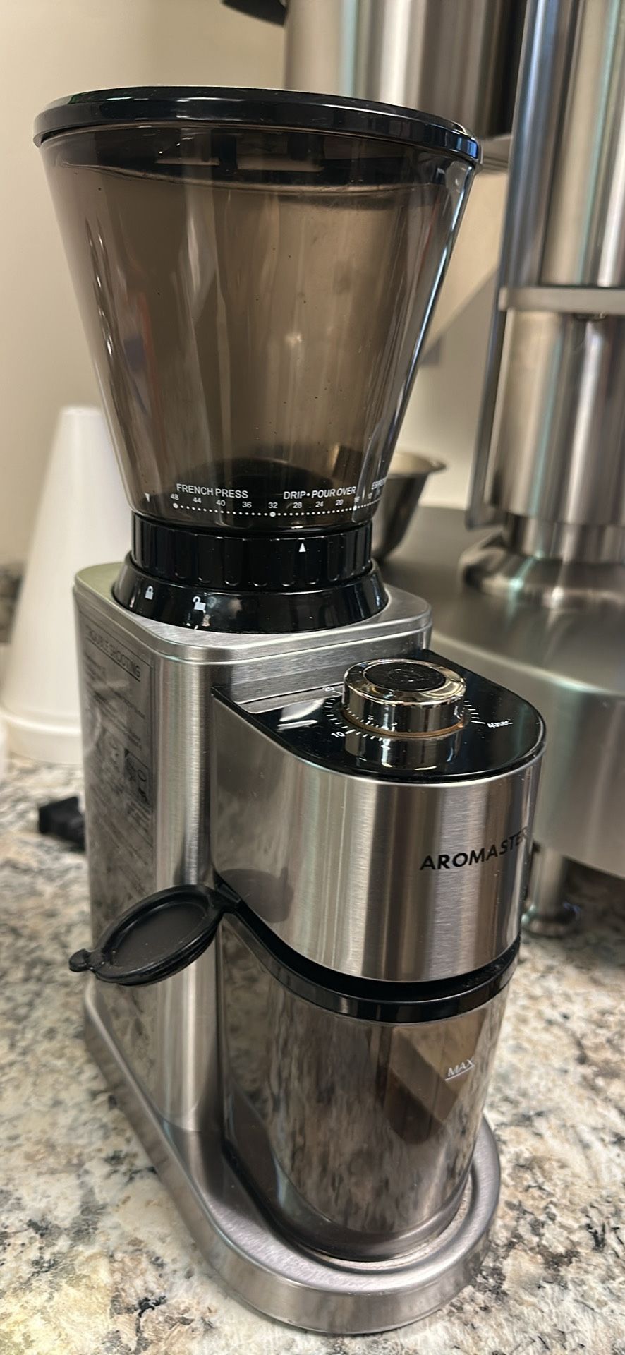 Aromaster Coffee Bean Grinder with 48 Gind Settings, Conical Burr Coffee Grinder for Home Use,Stainl