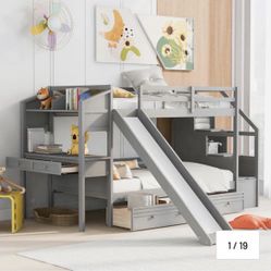 Twin Over Twin Bunk Bed 