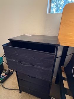 Black Fabric Dresser with 3 Drawers