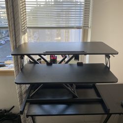 🖥️ Adjustable Standing Desk Converter – Dual-Level Workstation