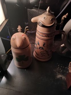 Ceramic German Beer Steins Set of 2