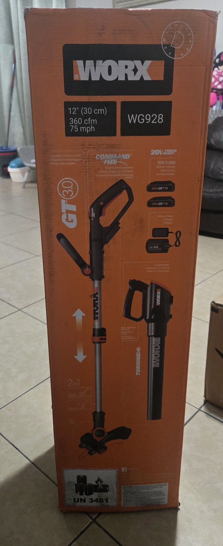 String Trimmer & Edger And Leaf Blower with Battery and Charger 