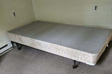 Twin box spring and metal bed frame - $45