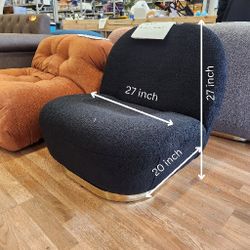 Swivel Chair, Stuffed Barrel Chair with gold finish stainless Steel Base