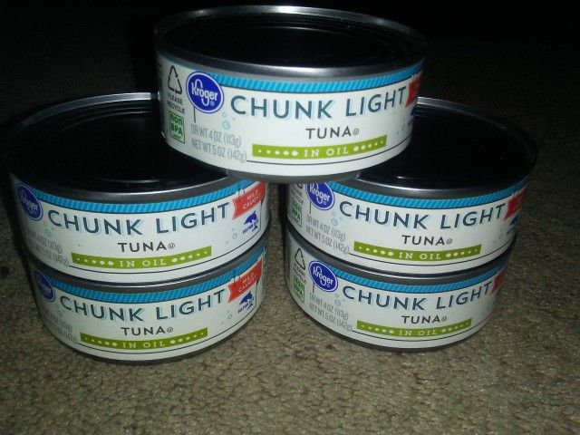 5) Tuna Chunk Light W/Oil! $4. Chicken Of The Sea W/ Water $1 Each!