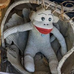 VINTAGE SOCK MONKEY STUFFED ANIMAL STUFFY COLLECTABLE 