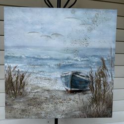 Beach Boat Frame Decor Art 
