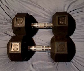 Pair of 40 LB Dumbbells - 80 LB Total