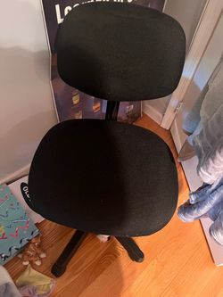 Black Fabric Office Chair No Arms