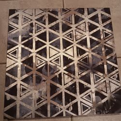 Blue & Silver Geometric Canvas Picture