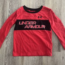 Toddler Boys Under Armour Red Long Sleeve Shirt Size 4T  