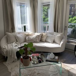 CB2 Corvo 75” White Performance Fabric Sofa