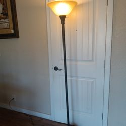 Floor lamp with glass shade