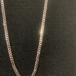 Rhodium Plated Sterling Silver 3.8 mm 22 in. Long Chain