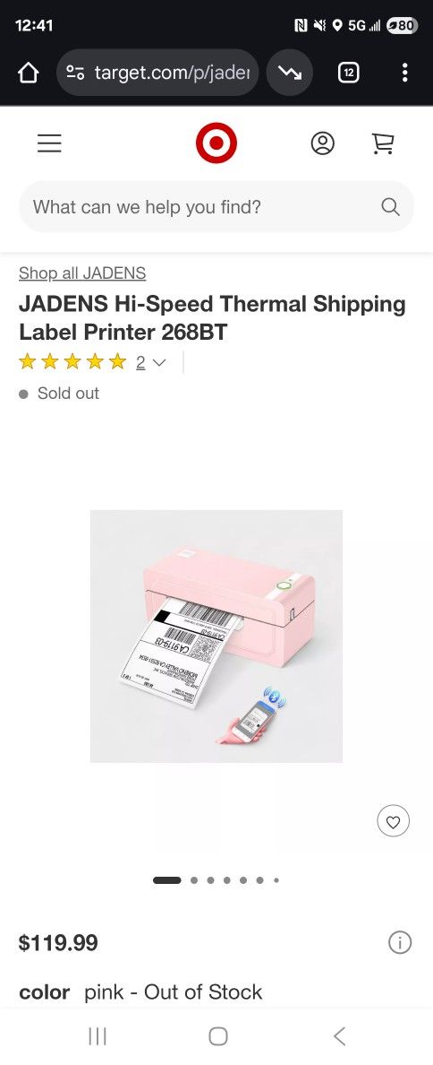 JADENS Hi-Speed Thermal Shipping Label Printer 268BT