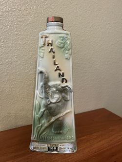 Thailand Vintage Bottle / Botella Vintage Tailandia con Elefante Decorativo