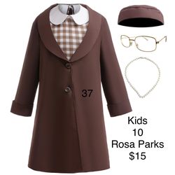 Girls Rosa Parks Black History Costume 10