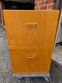 Used Custom Wood 2  Drawer File Cabinet 18" wide x 28 1/2" High x 22" deep