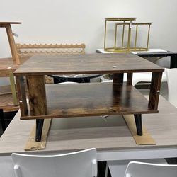 Assembled New Small Coffee Table for Living Room 2-Tier Wooden Center Table with Open Storage Shelf