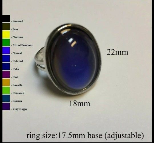 Women's And Men's Mood Ring Temperature Emotional Feeling Color Changing Ring  70's Style Adjustable Ring 